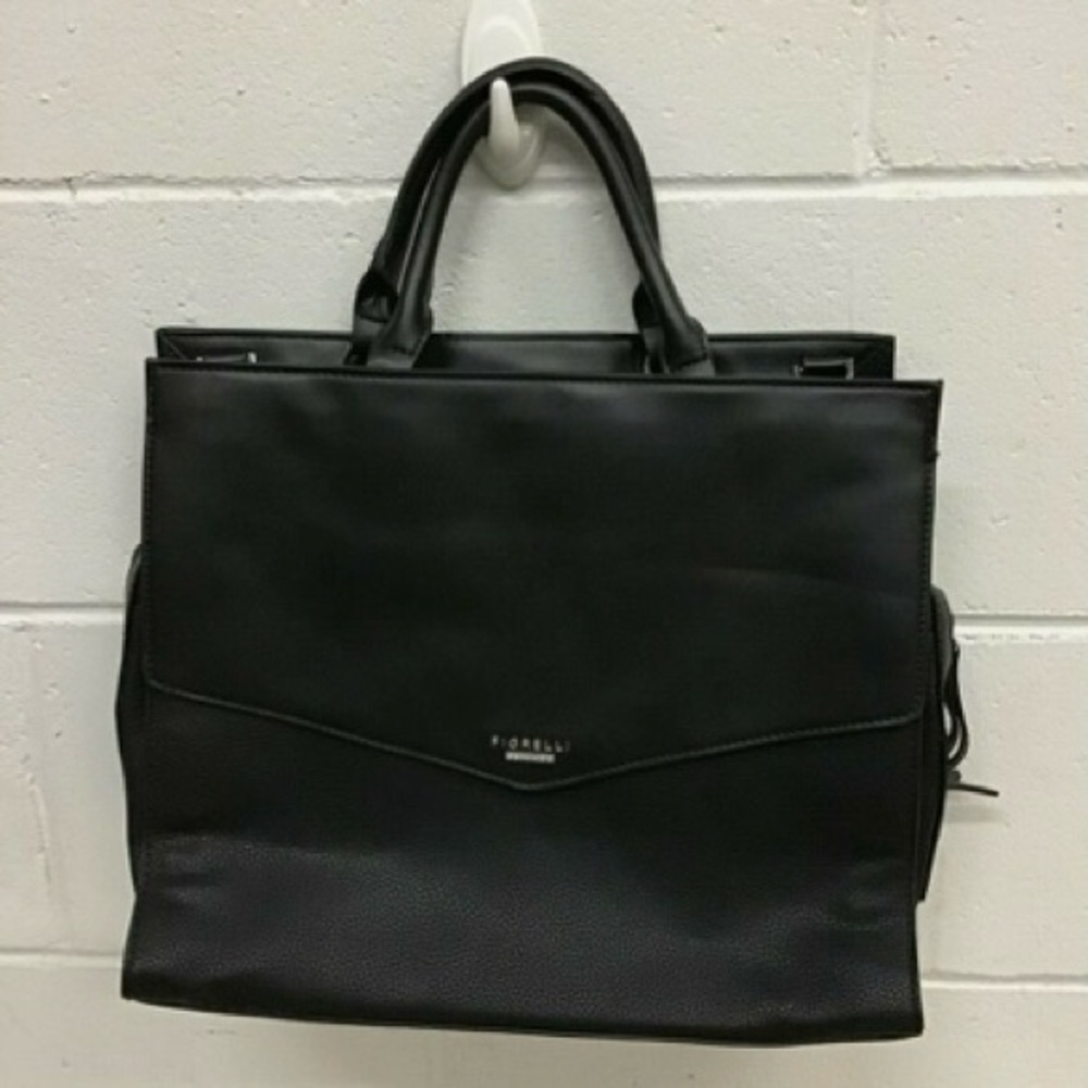 Florelli large black faux leather  Messenger Shoulder and Crossbody bag
